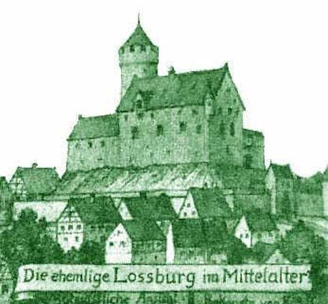 Die ehemalige Lossburg im Mittelalter