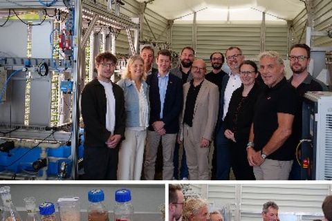 Landrat Andreas Junt (Landkreis Freudenstadt), Bürgermeister Christoph Enderle (Gemeinde Loßburg), Dr. Daniel Belling (MdL, Fraktion Grüne, Wahlkreis Freudenstadt), Katrin Schindele (MdL, Fraktion CDU), Ralf Bohnet (Wirtschaftsförderung, Landkreis Freuden