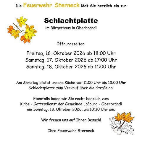 Plakat Feuerwehr Sterneck